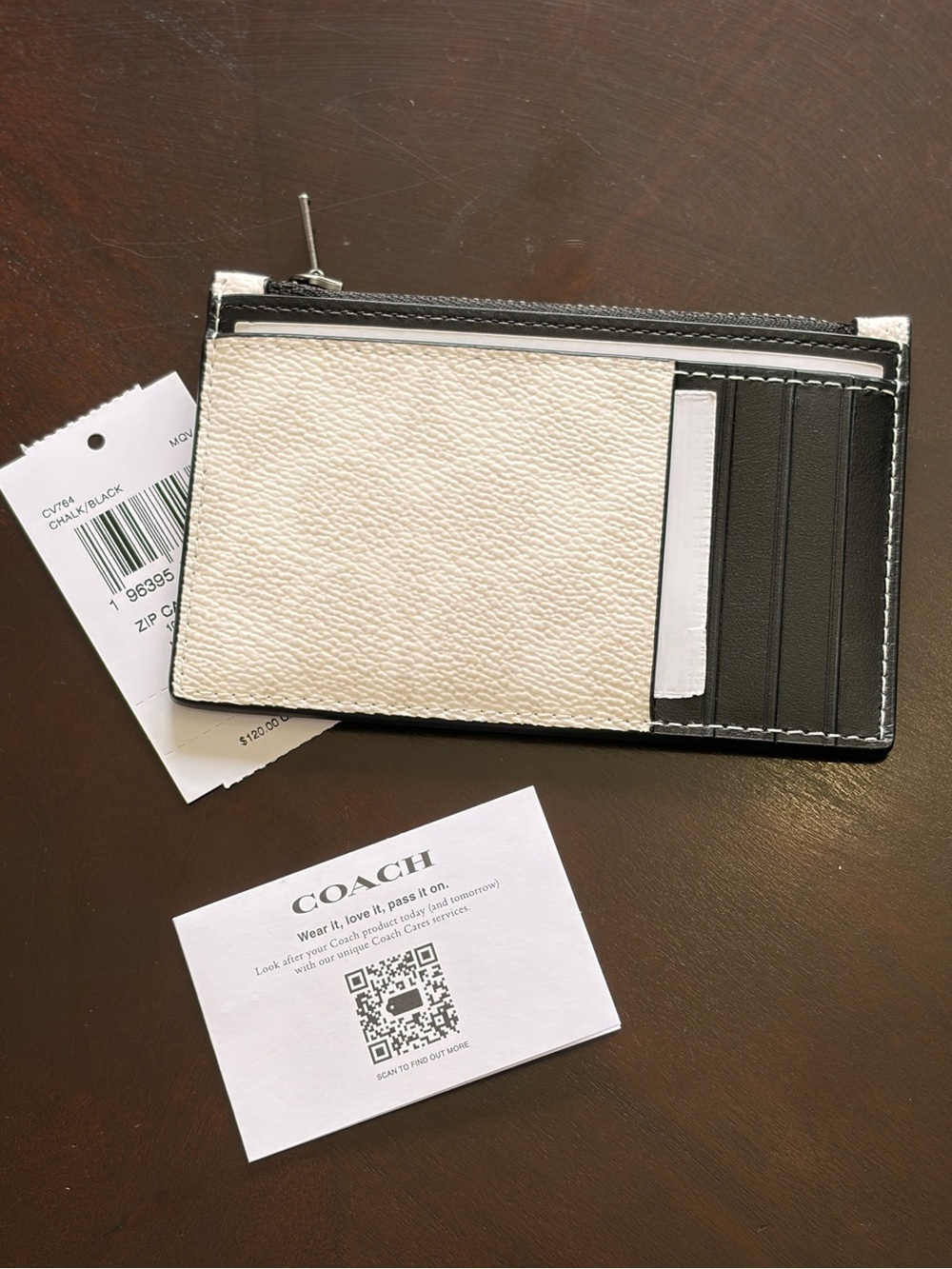 Coach white Zip Card Case-NWT - Picture 2 of 12